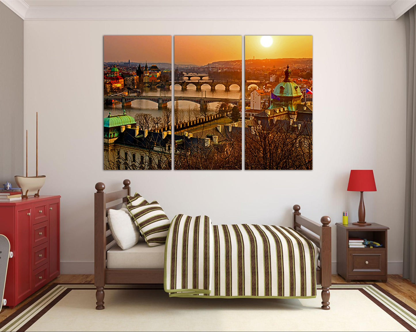 Bridge Prague City wall art Czech print skyline travel