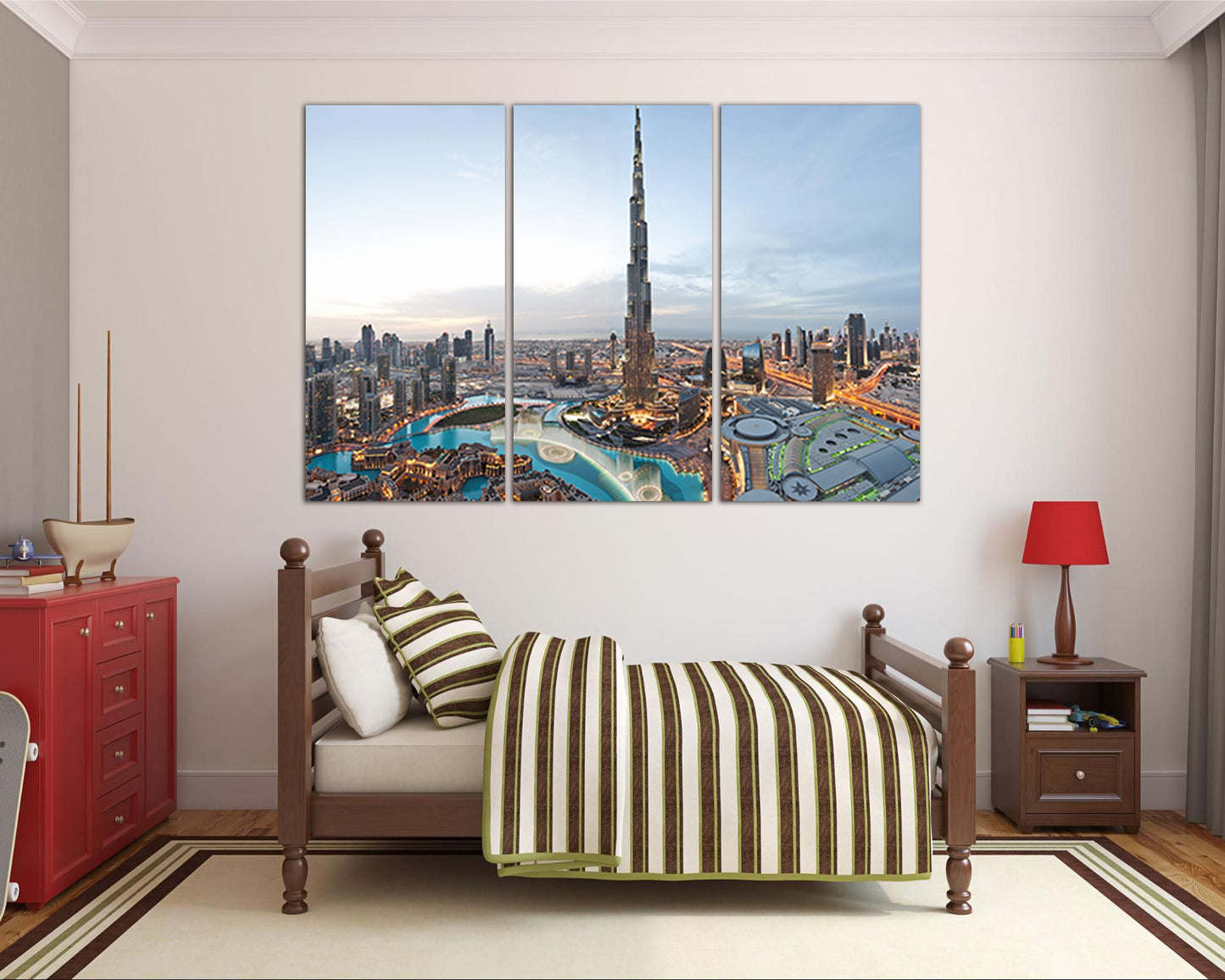Dubai print City interior design Burj khalifa travel decor