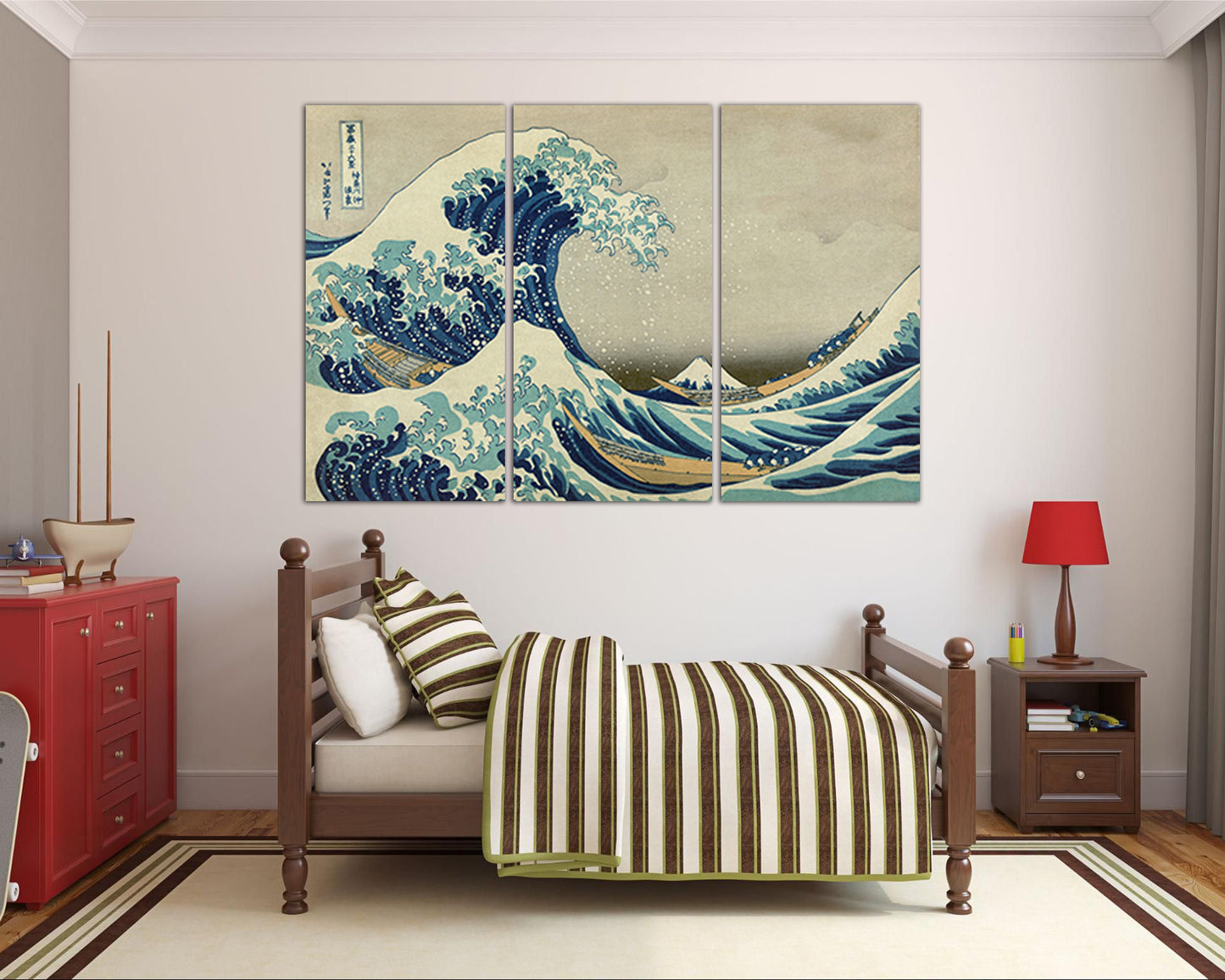 The great wave Kanagawa canvas Decorative art works Japanese wave Reproduction decor Hokusai print