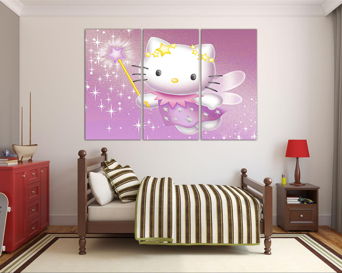 Doll print on canvas Nursery decor Kids Fairy art prints Child wizard