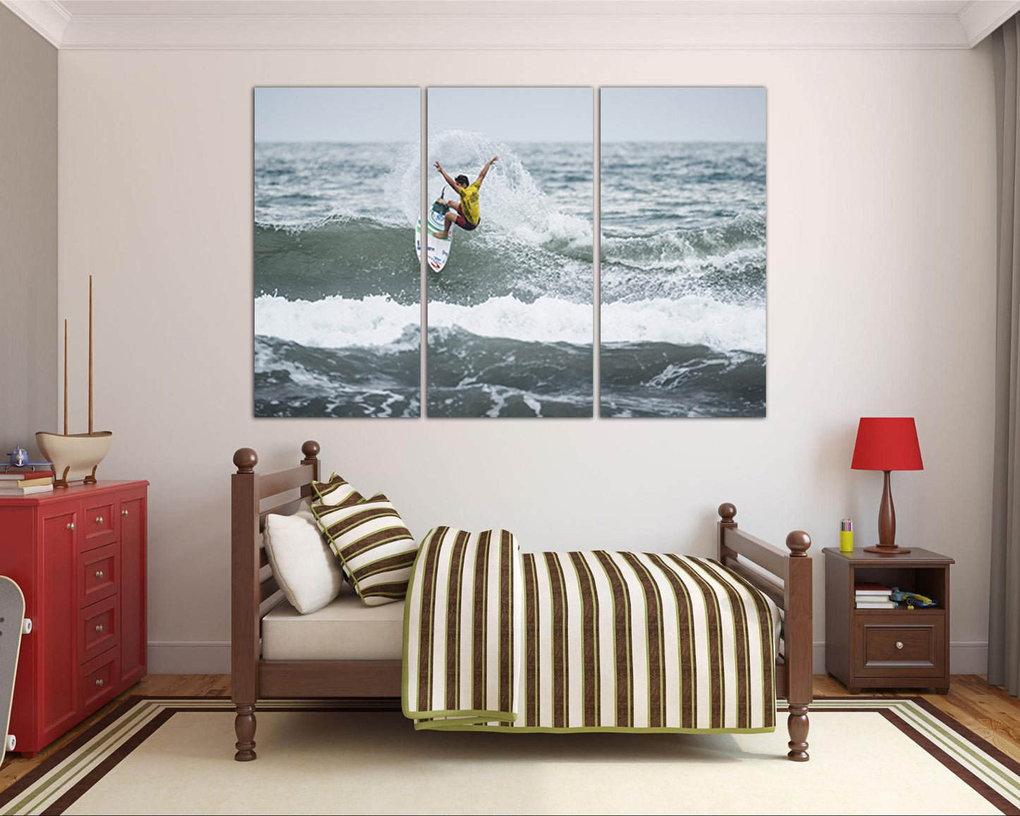 Surfing print Wall art canvas Sports décor Surfer photo Seascape