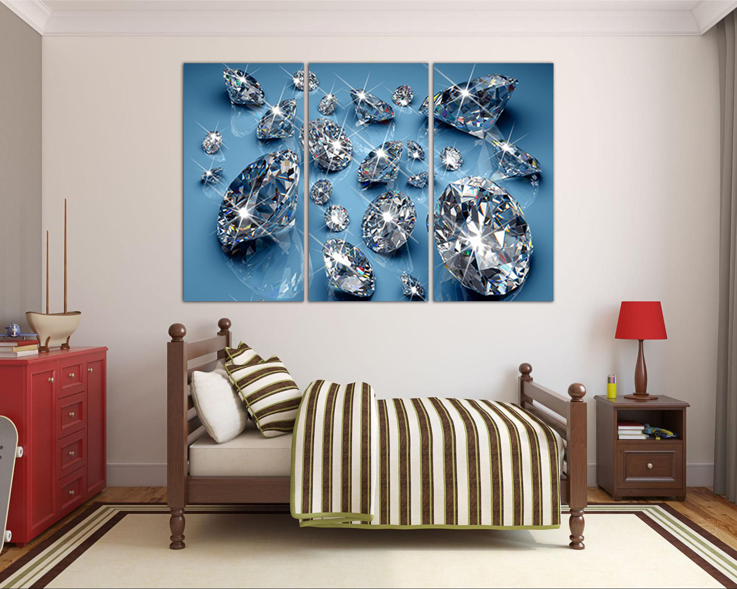 Blue Diamond canvas Fashion art works Gemstones print