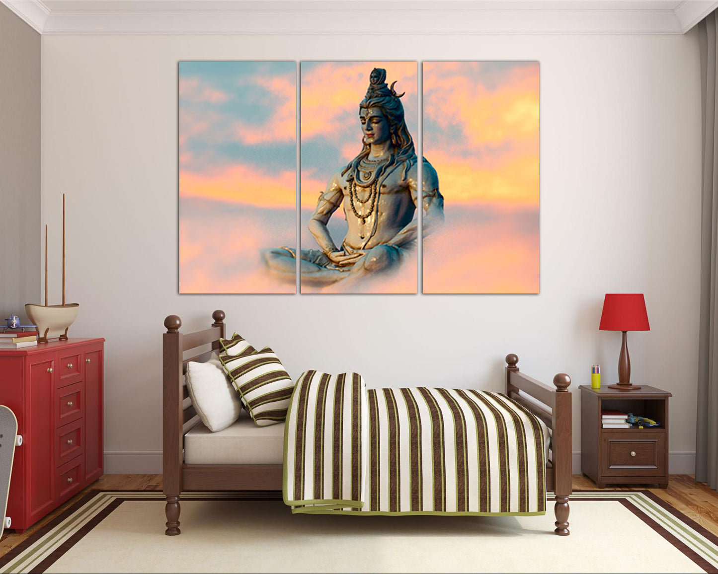 Lord shiva canvas Hindu art Spiritual Indian gods print Yoga Buddhist mantra decor