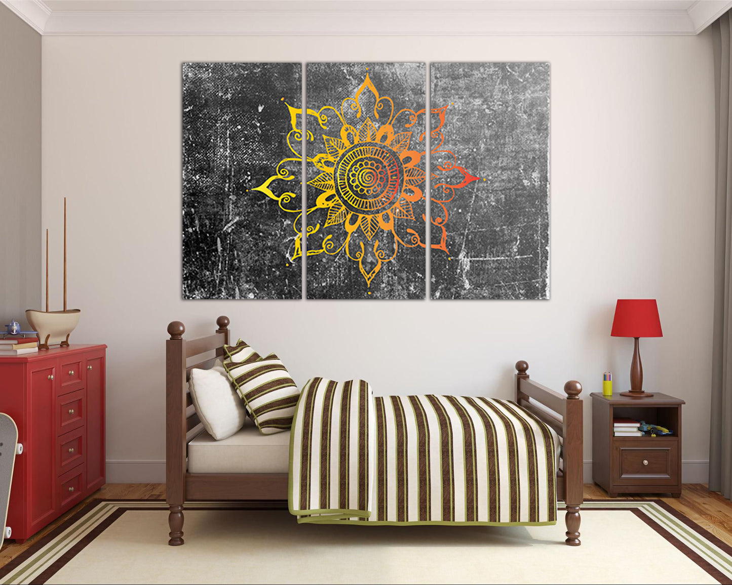 Mandala canvas Chakra wall art Spiritual decor Zen boho artwork Sakral print