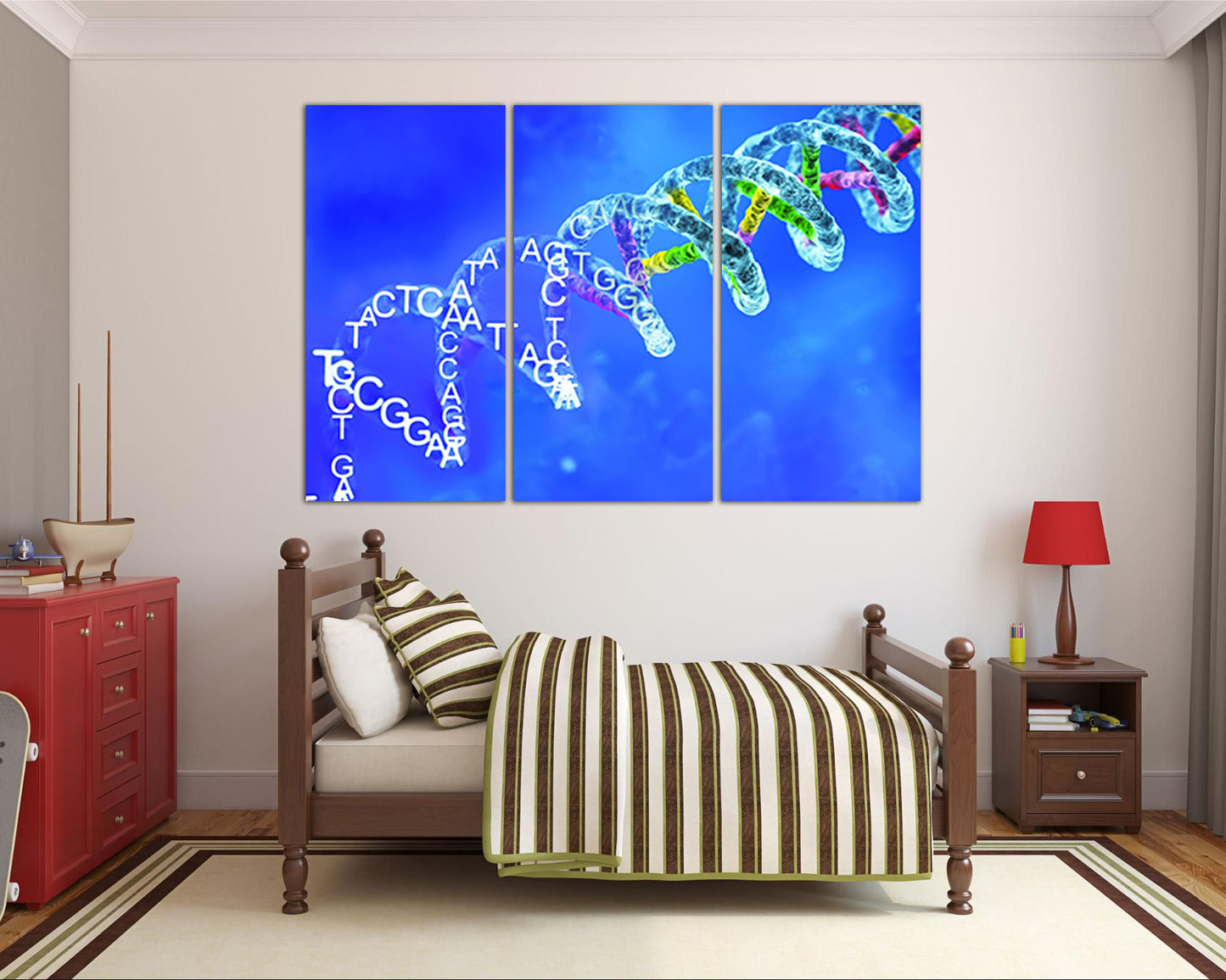Dna canvas Modern print Science art works Medical anatomy Genetic wall décor DNA research