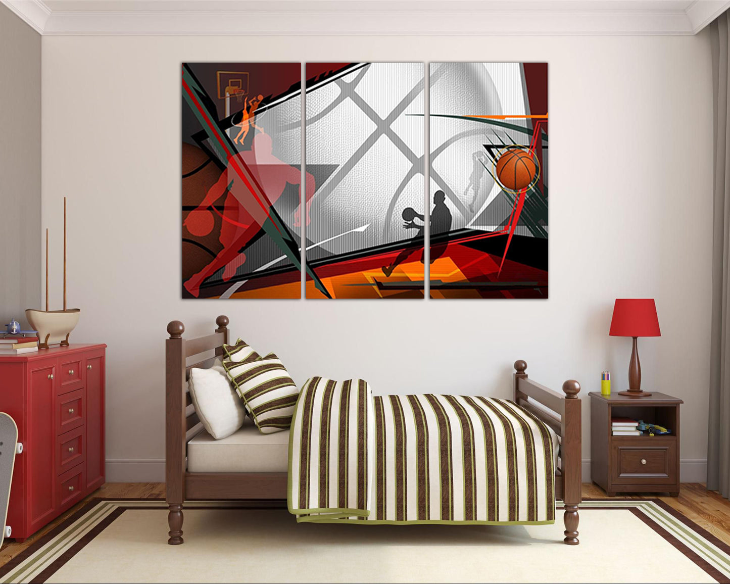 Basketball canvas Sport home art Child wall decor ready to hang