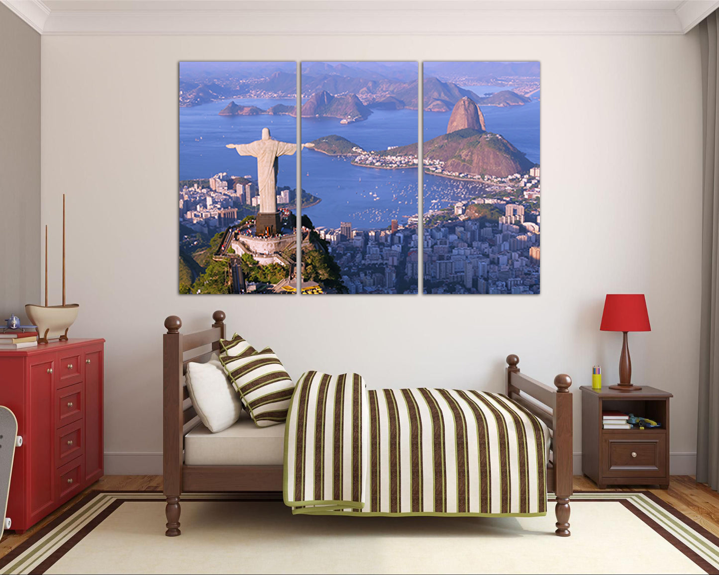 Rio de Janeiro Brazil travel skyline Christ redeemer canvas Corcovado Christ statue