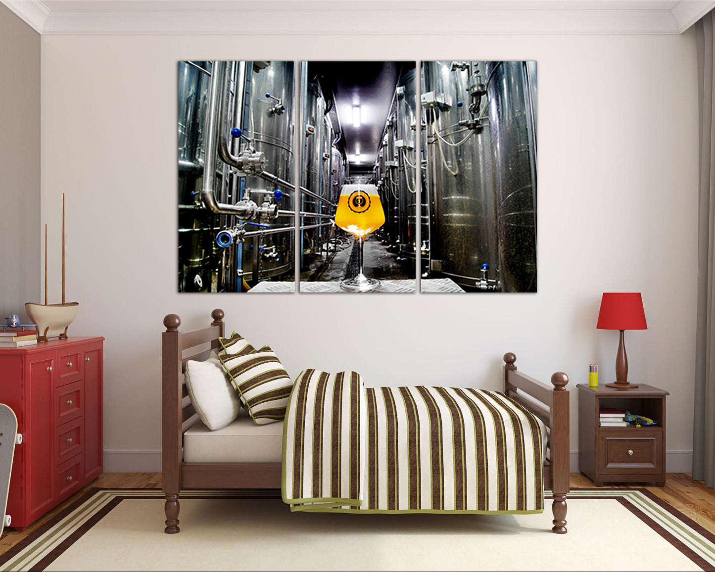 Beer canvas Brewery wall decor Bar lover gift Drink photo