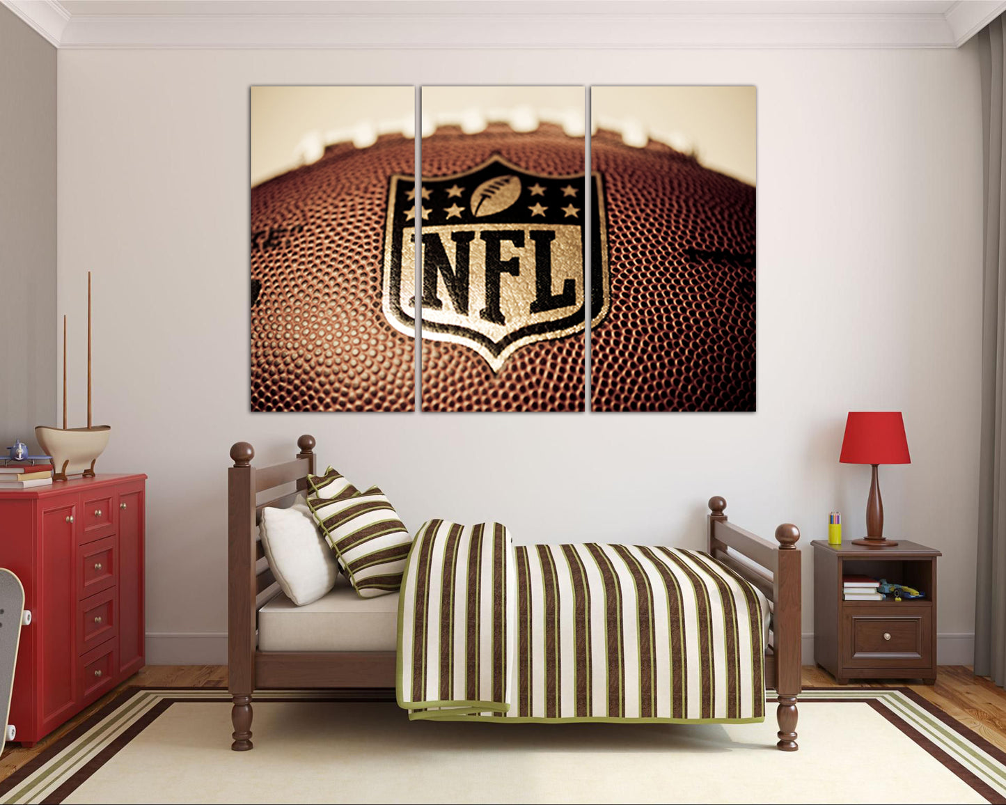 Soccer ball canvas American football Sports décor Rugby wall art