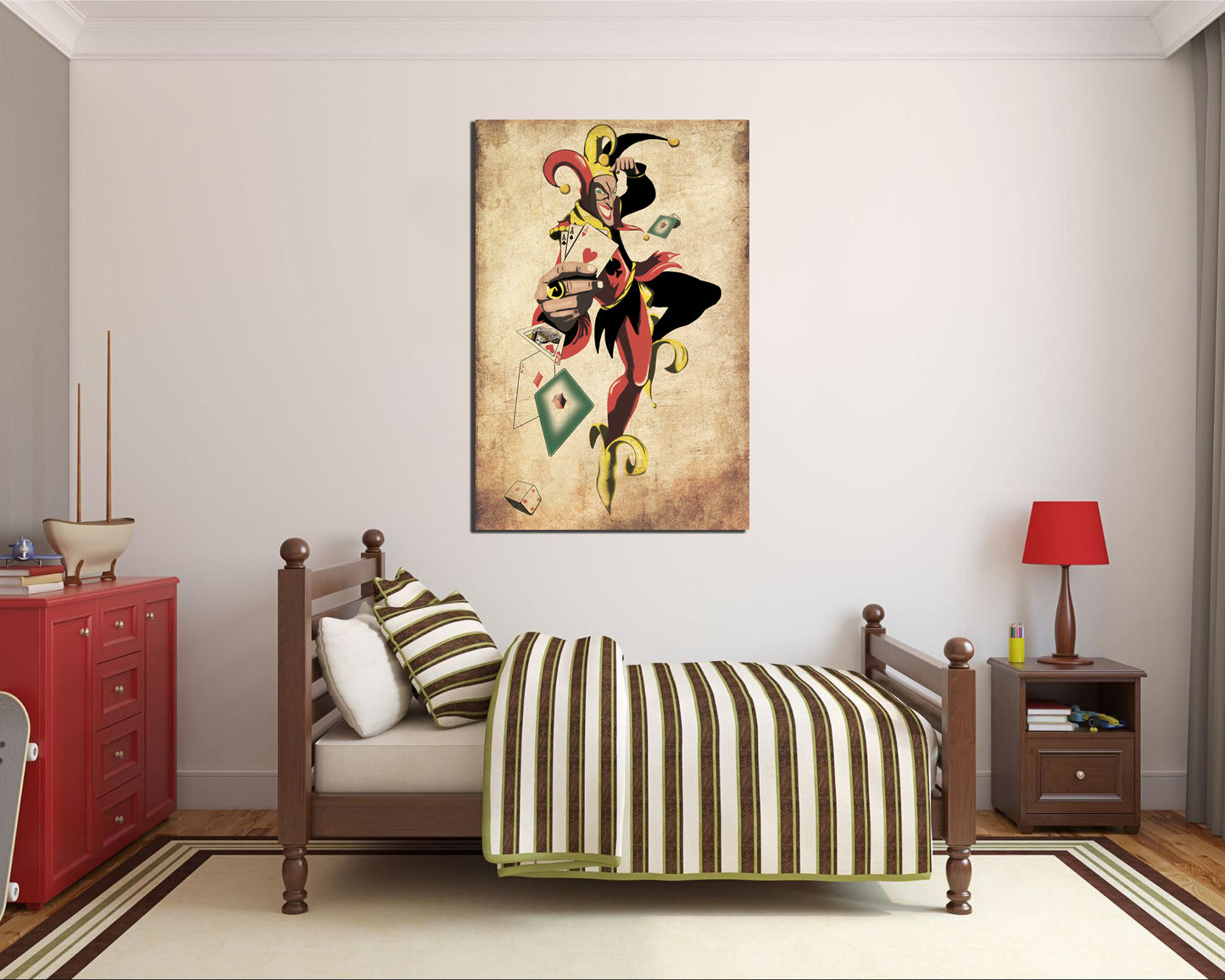 Playing card print on canvas King queen wall décor Casino art work Ace spades ready to hang