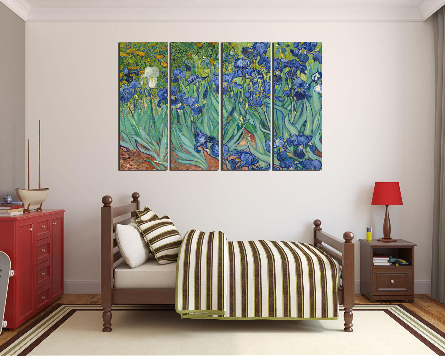 Irises Van gogh canvas art works Flower wall decor