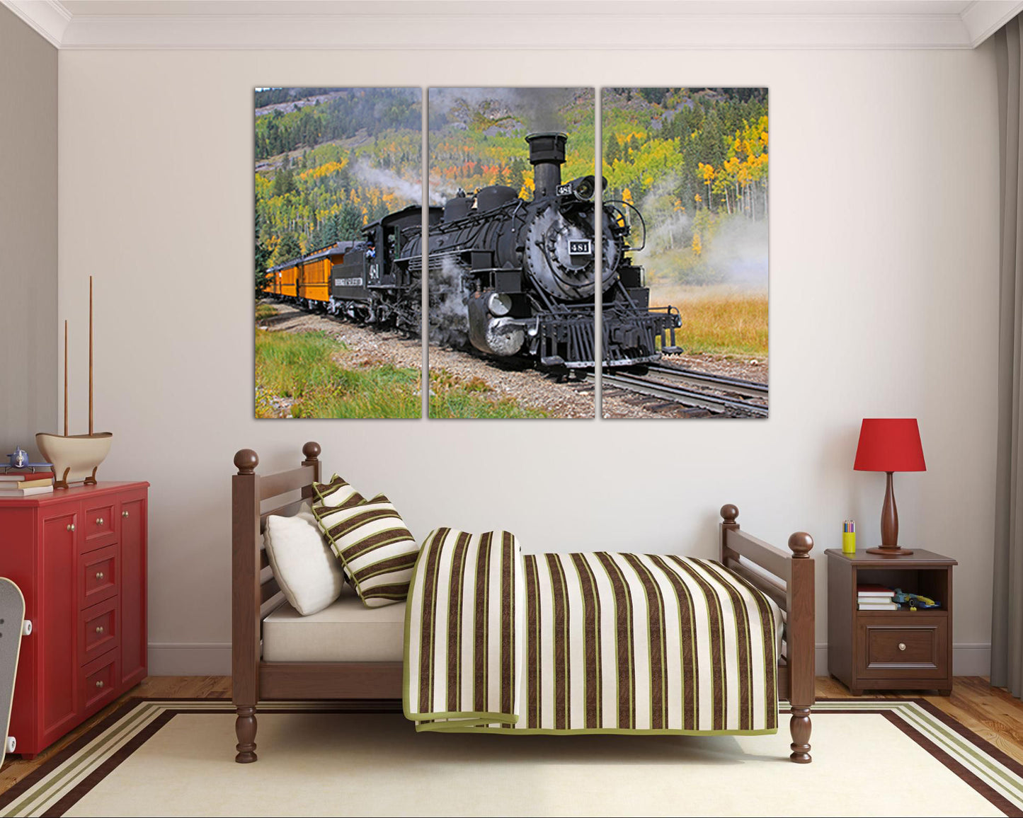 Steam engine train canvas Mechanism decor Old train décor Engine photo Railroad old west gift