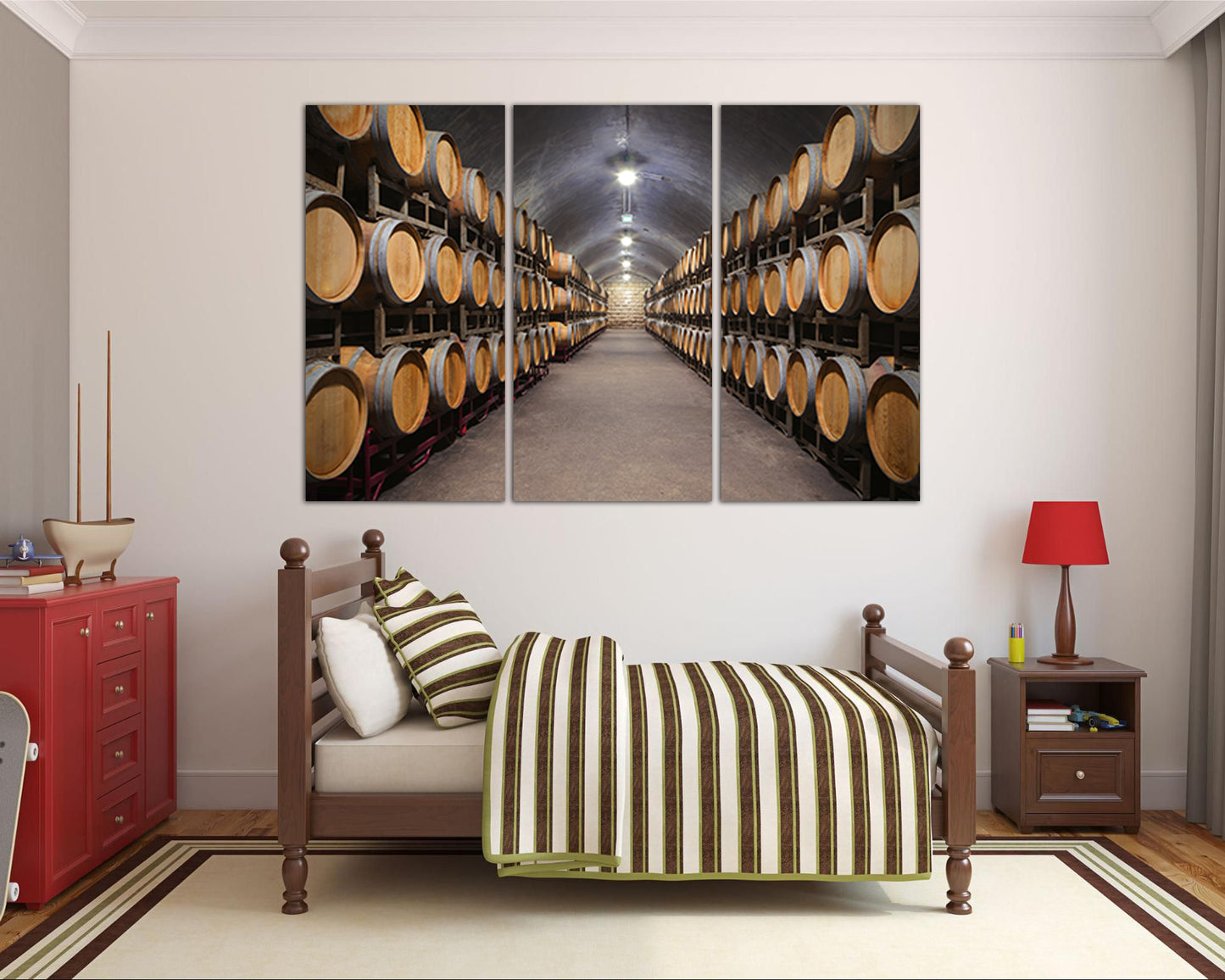 Wine cellar Wall art canvas Barrel print Winery gift art works