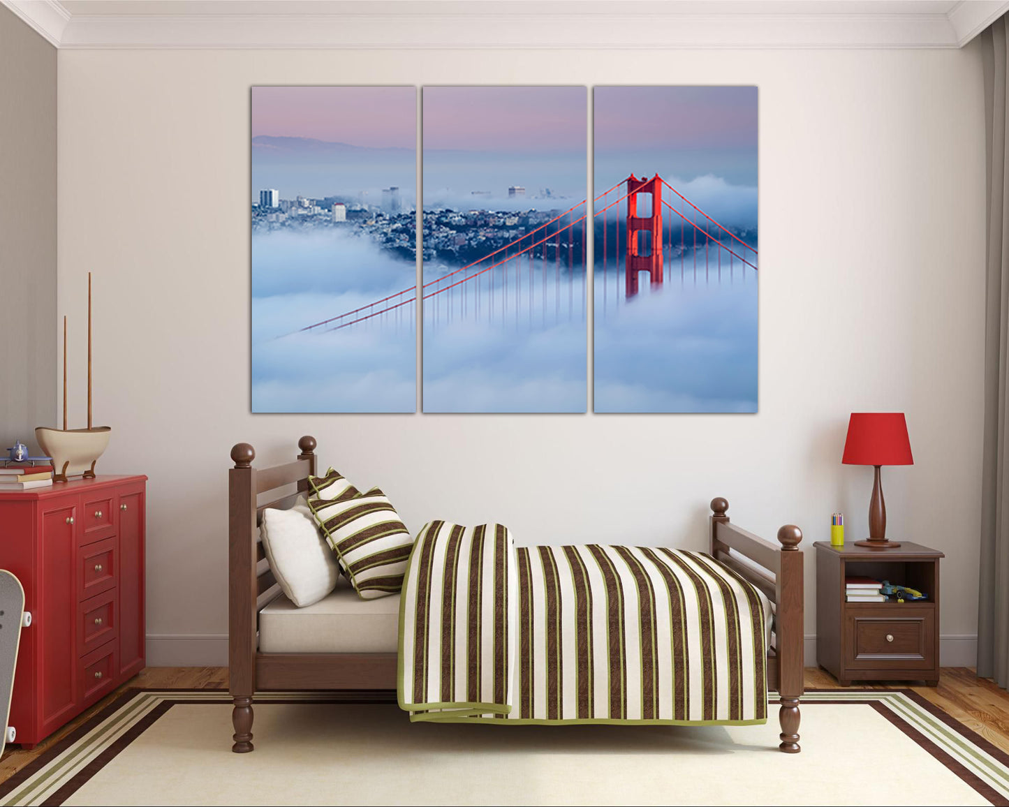 Golden gate bridge San Francisco canvas Sunrise travel decor ready to hang