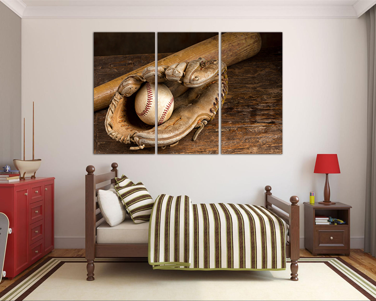 Baseball canvas Sport decor Boy room decor ready to hang