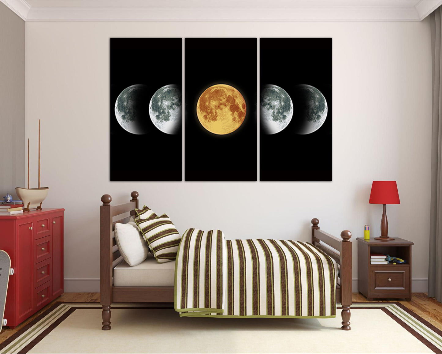Print on canvas Moon phase art Space Universe photo Satellite Lunar phases
