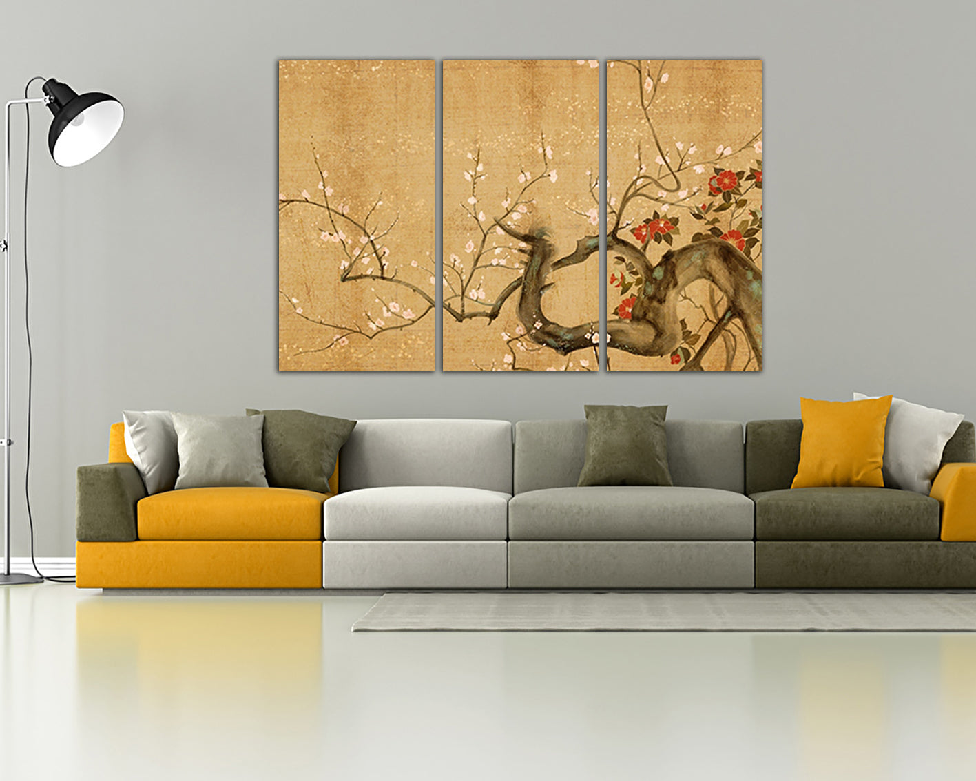 Japan Flower print on canvas Sakura Cherry blossom decor ready to hang
