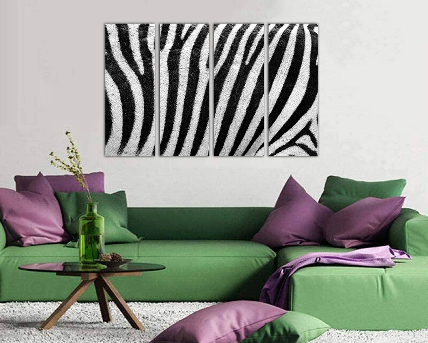 Black white abstract Zebra stripes Abstraction canvas Abstract wall decor