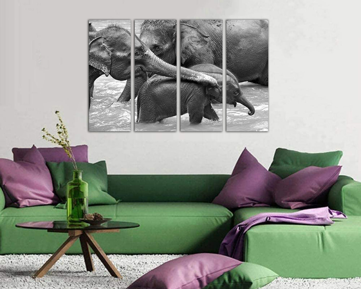 Elephant art Animal decor Savanna wall decor