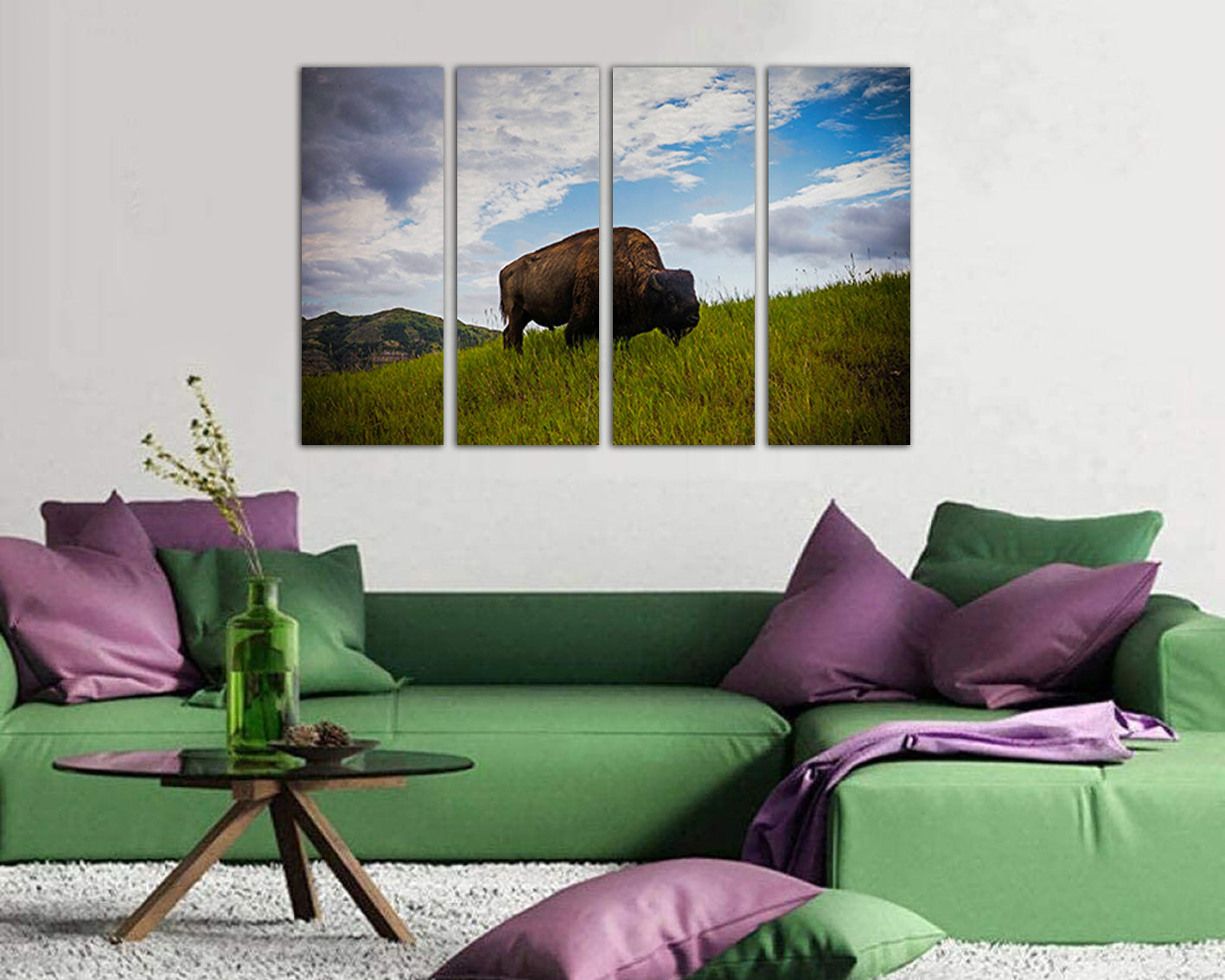Bison North Dakota canvas Animals decor Buffalo Print Art Nature print