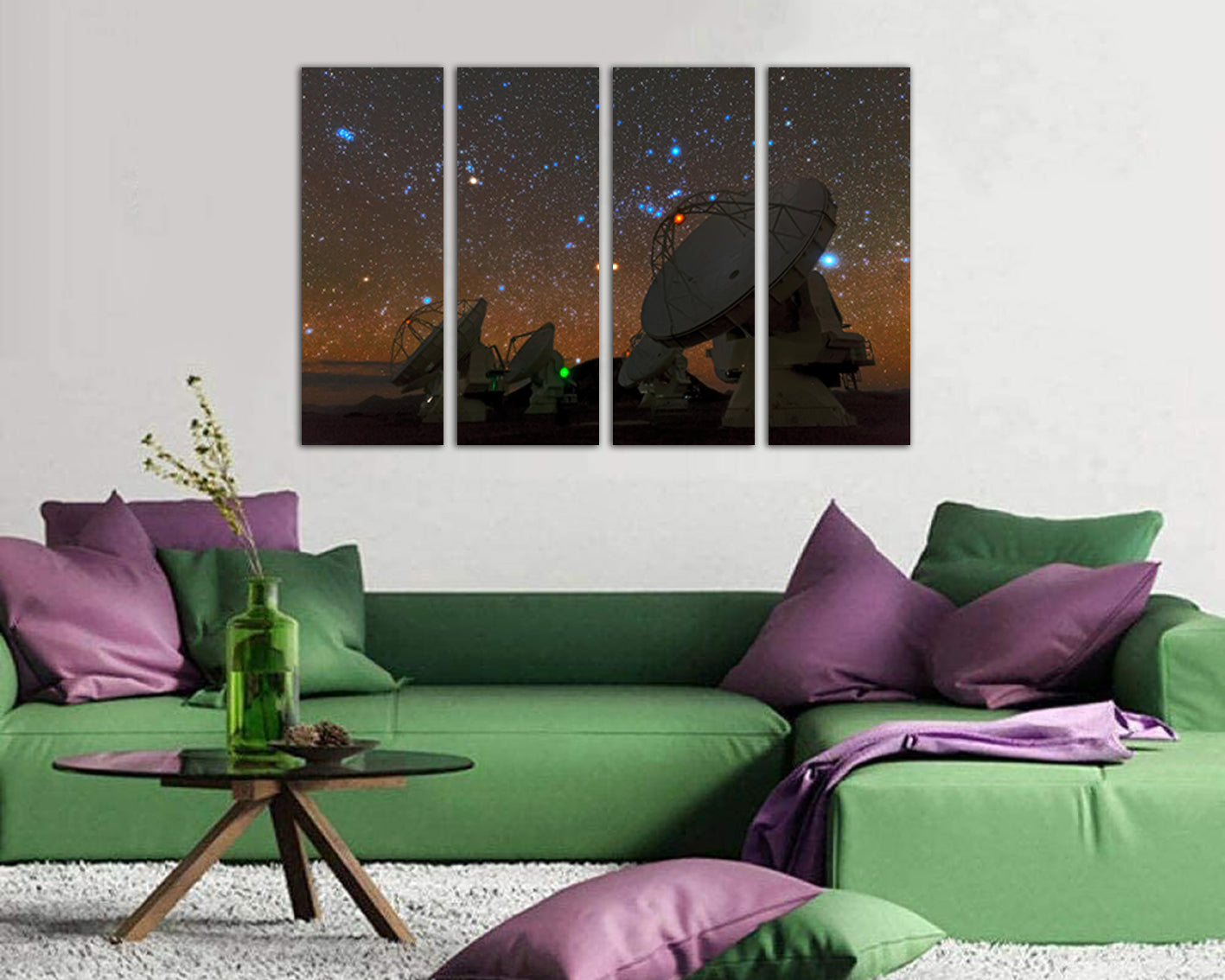 Telescope space canvas Mechanism decor Astronomy planets prints Star sky Radio astronomy