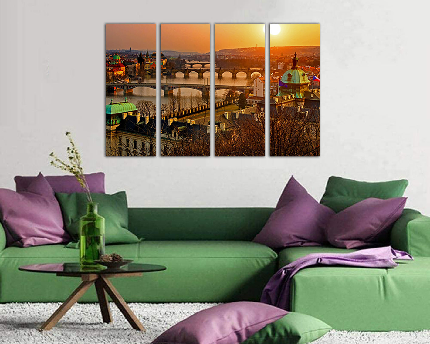 Bridge Prague City wall art Czech print skyline travel