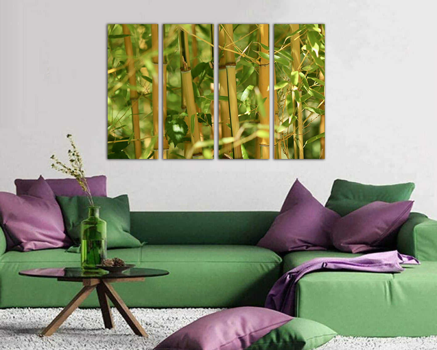 Bamboo canvas Nature print Forest wall art Tree décor