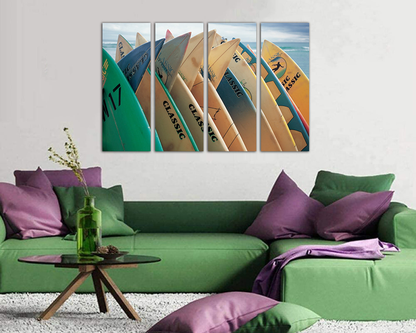 Surfboard Wall art canvas Surfing sports decor Surf print Wave sea beach