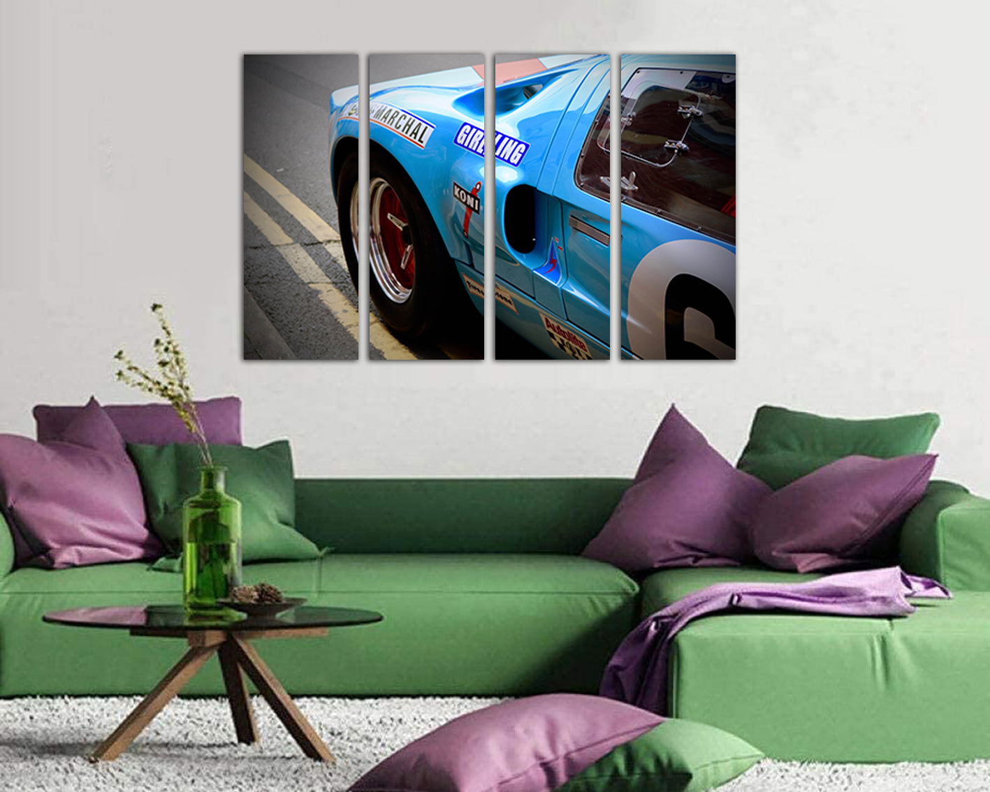 Car canvas Transport print Mechanism room décor Racing Automobile gift