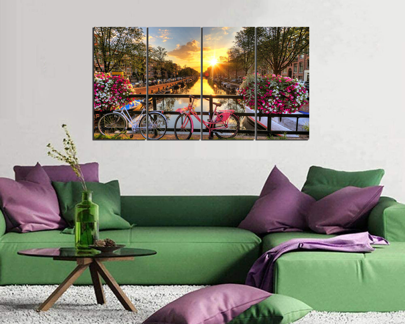 Amsterdam Bridge print Winter decor City skyline Gift travel Netherland art