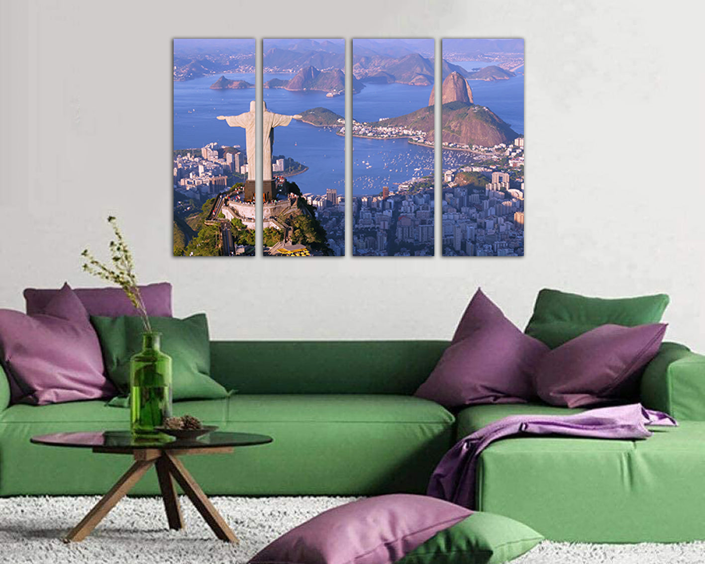 Rio de Janeiro Brazil travel skyline Christ redeemer canvas Corcovado Christ statue