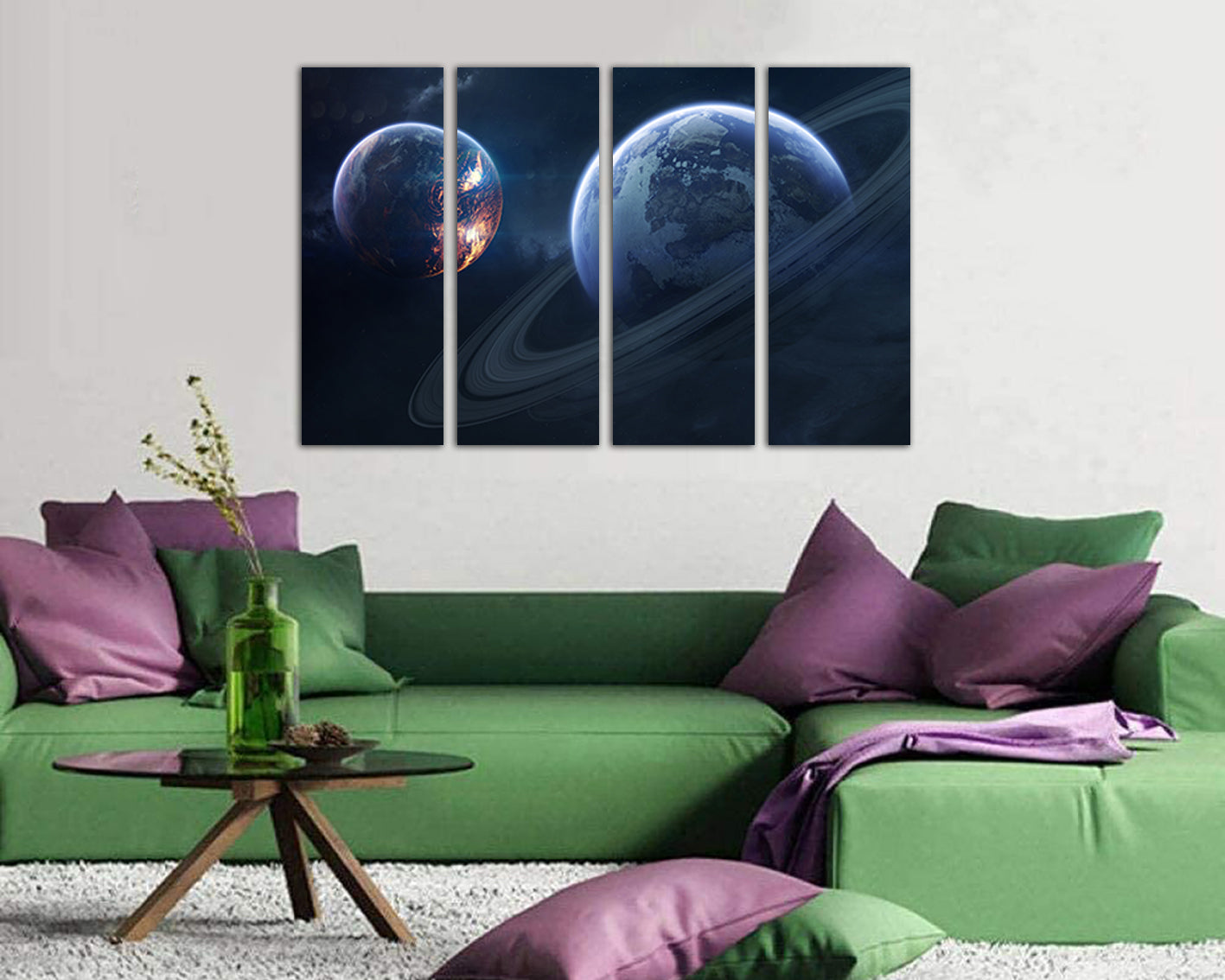 Print on canvas Rings of Saturn Planet saturn wall art Solar system Universe decor Space photo