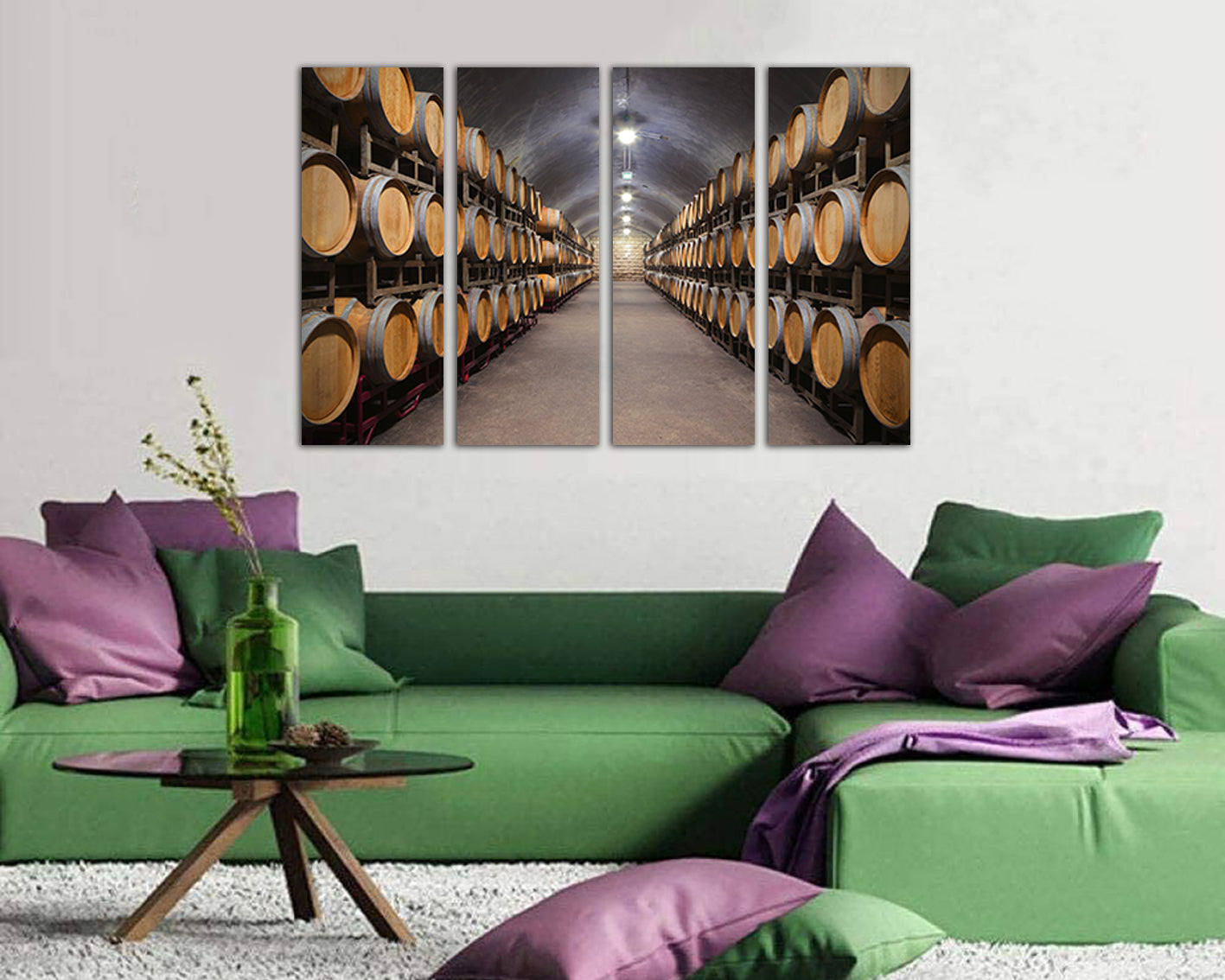 Wine cellar Wall art canvas Barrel print Winery gift art works