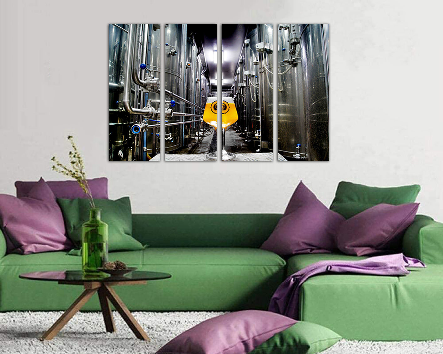 Beer canvas Brewery wall decor Bar lover gift Drink photo