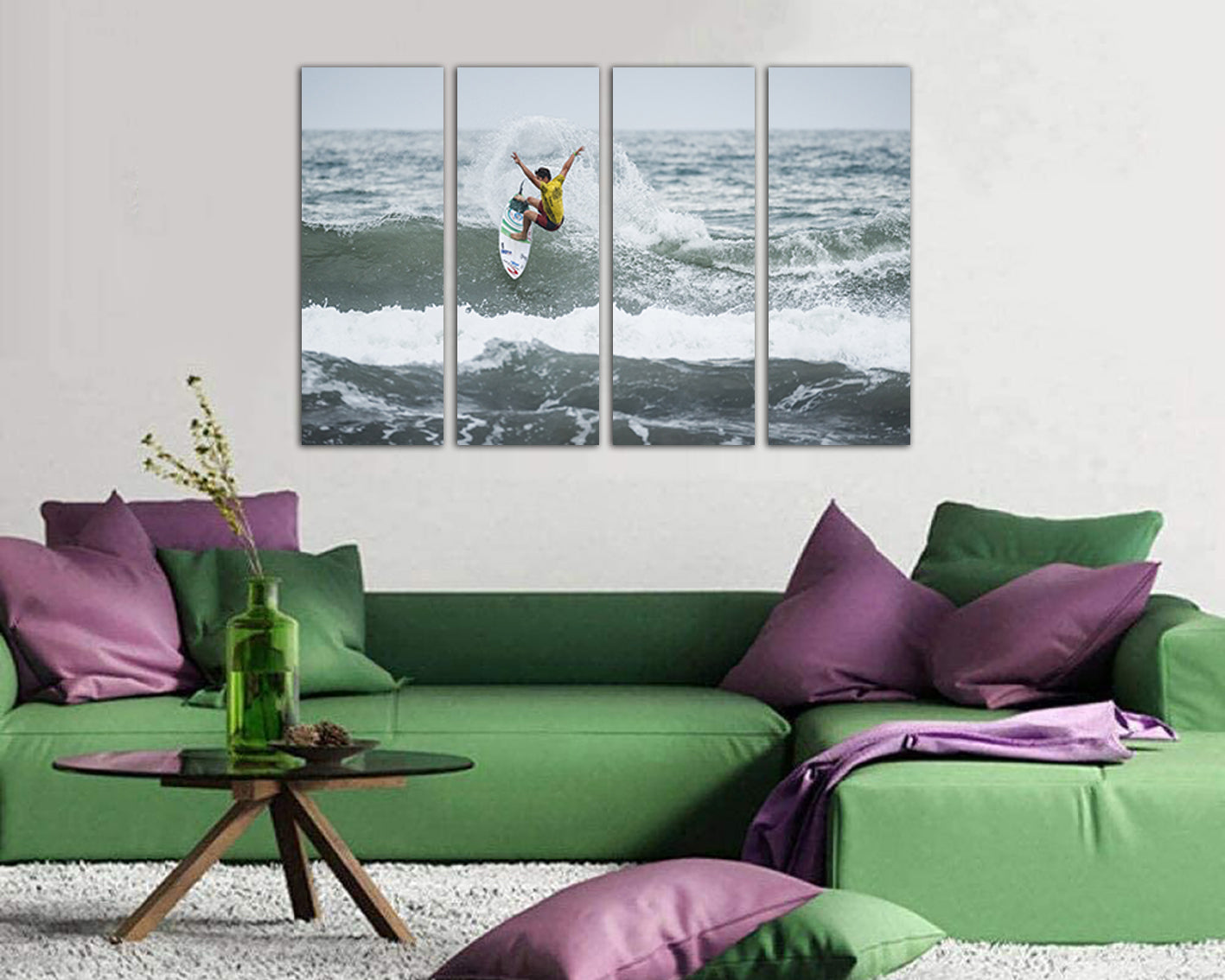 Surfing print Wall art canvas Sports décor Surfer photo Seascape