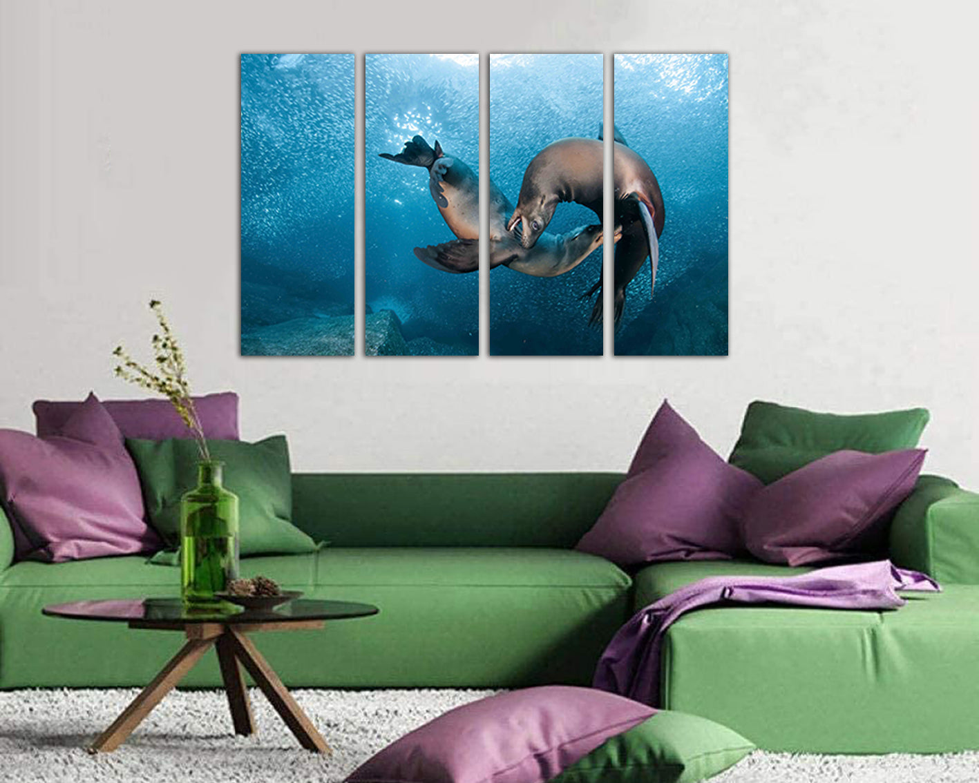 Wall art canvas Lions sea print Marine life décor Animals sea lion Wildlife photography