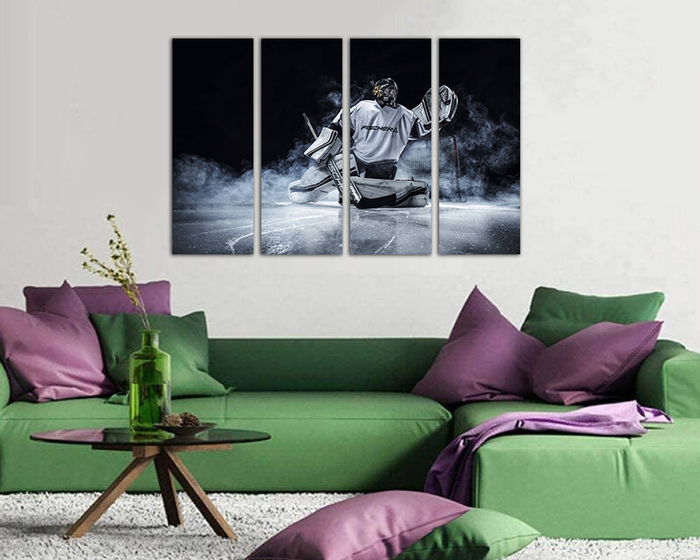 Hockey canvas Ice rink décor Winter sports Gift for boy