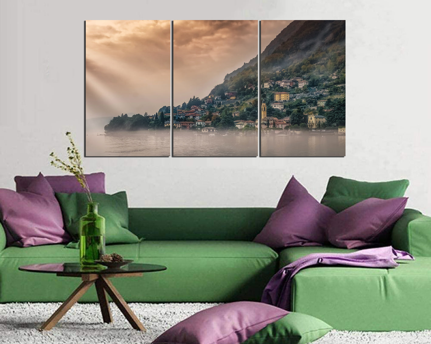Lake Como wall art Italy canvas Mountain print Travel photo Tourism decor