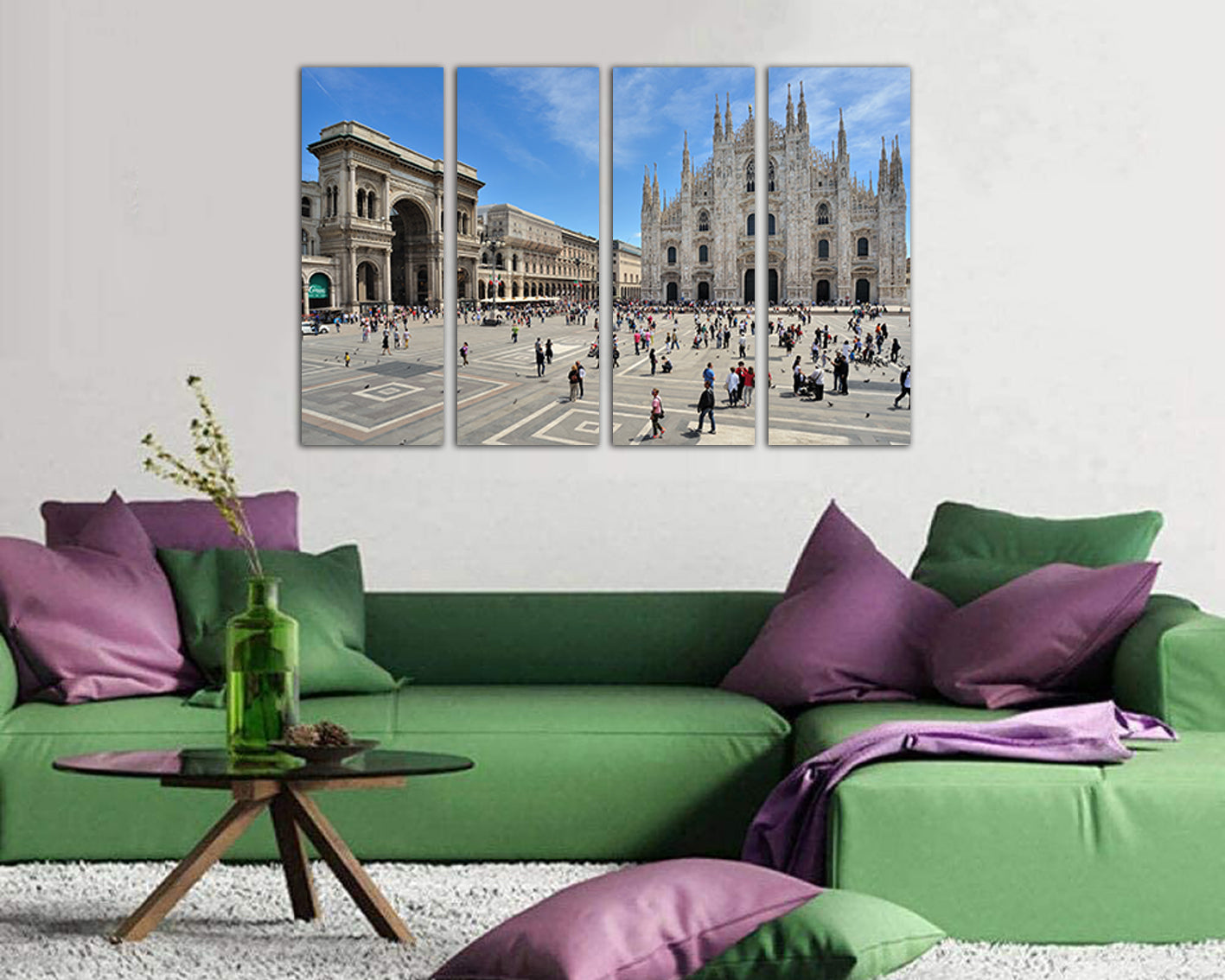 Milano canvas Cathedral print Italy cityscape decor Travel art