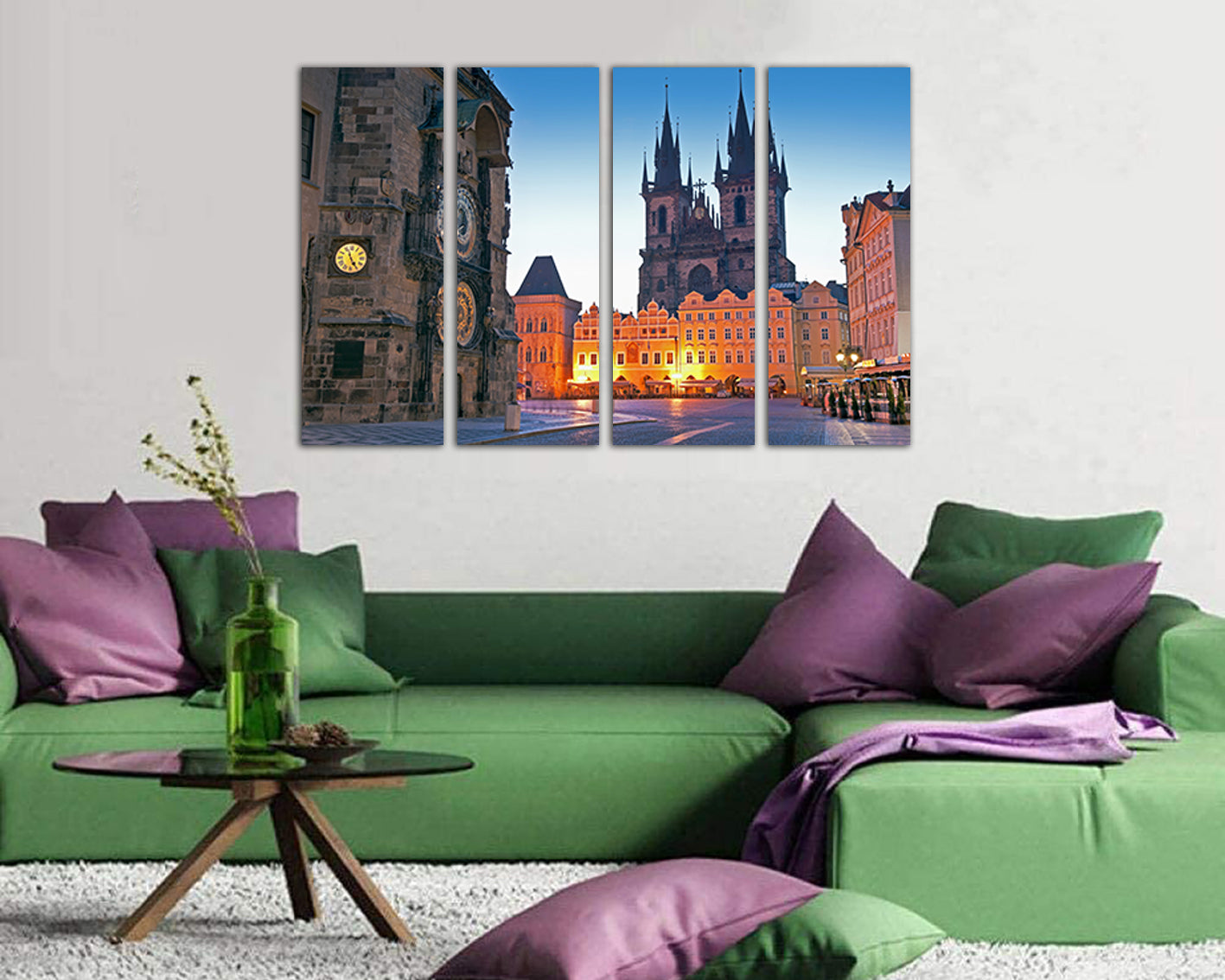 Astronomical clock Prague city canvas Clock print travel decor