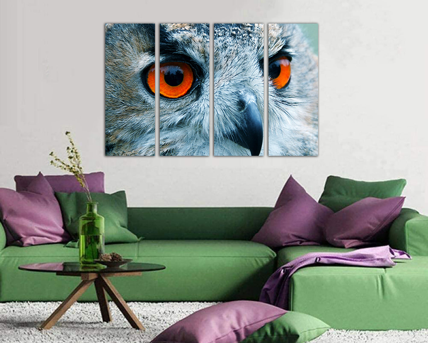Brown Owl canvas Animals Print art Bird wall art