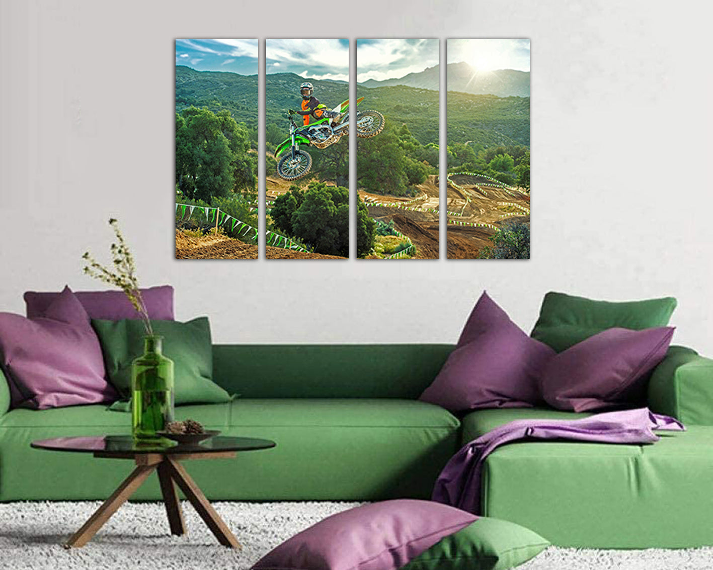 Motocross canvas Dirt bike wall art Sports Player Bike gift Braaap ready to hang