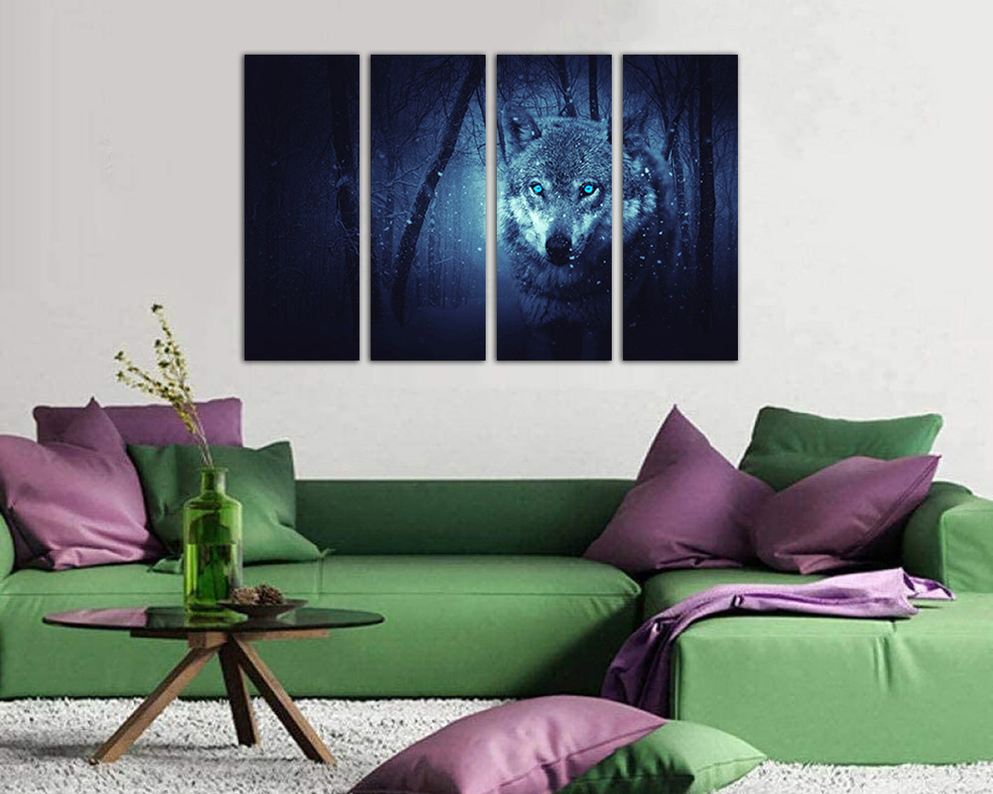 Wolf canvas Wolf art Wolf print Animal decor Wolf poster Wolf wall décor Winter décor Nursery wall art Wild life art Contemporary artwork
