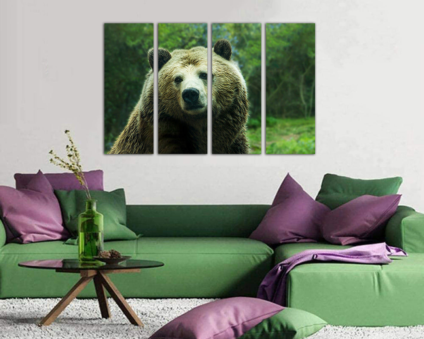 Bear canvas Animals print decor Ready to hang