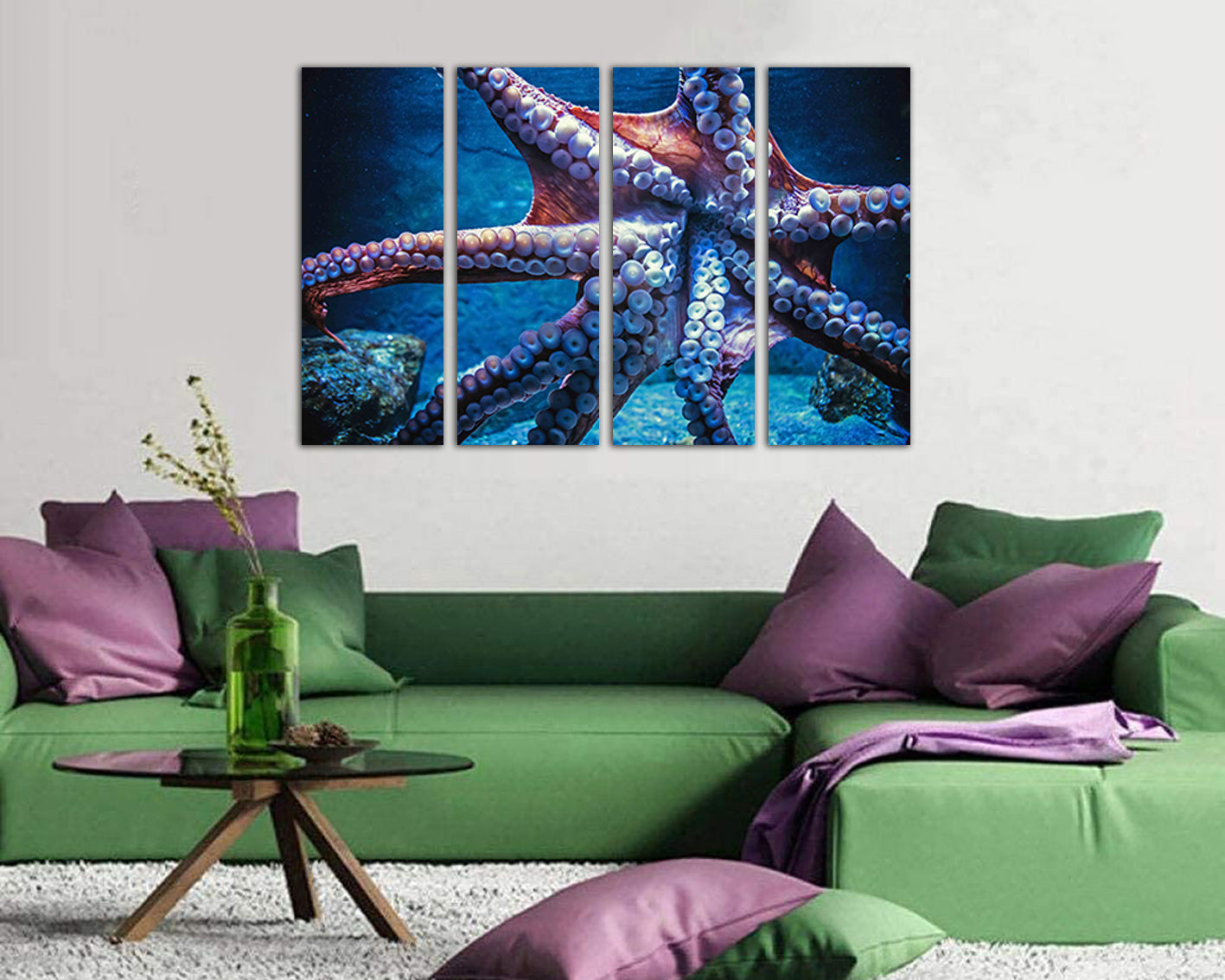Wall art canvas Octopus Animals decor Nautical print Marine life Gift baby art