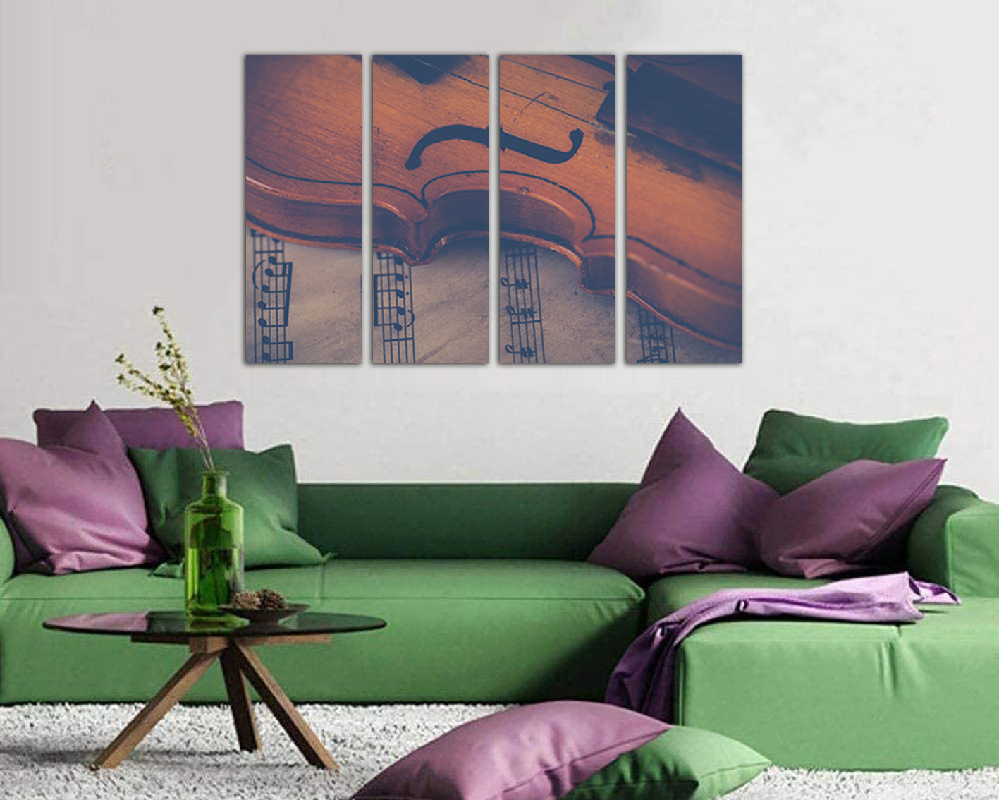 Violin canvas Musical instrument wall decor ready to hang
