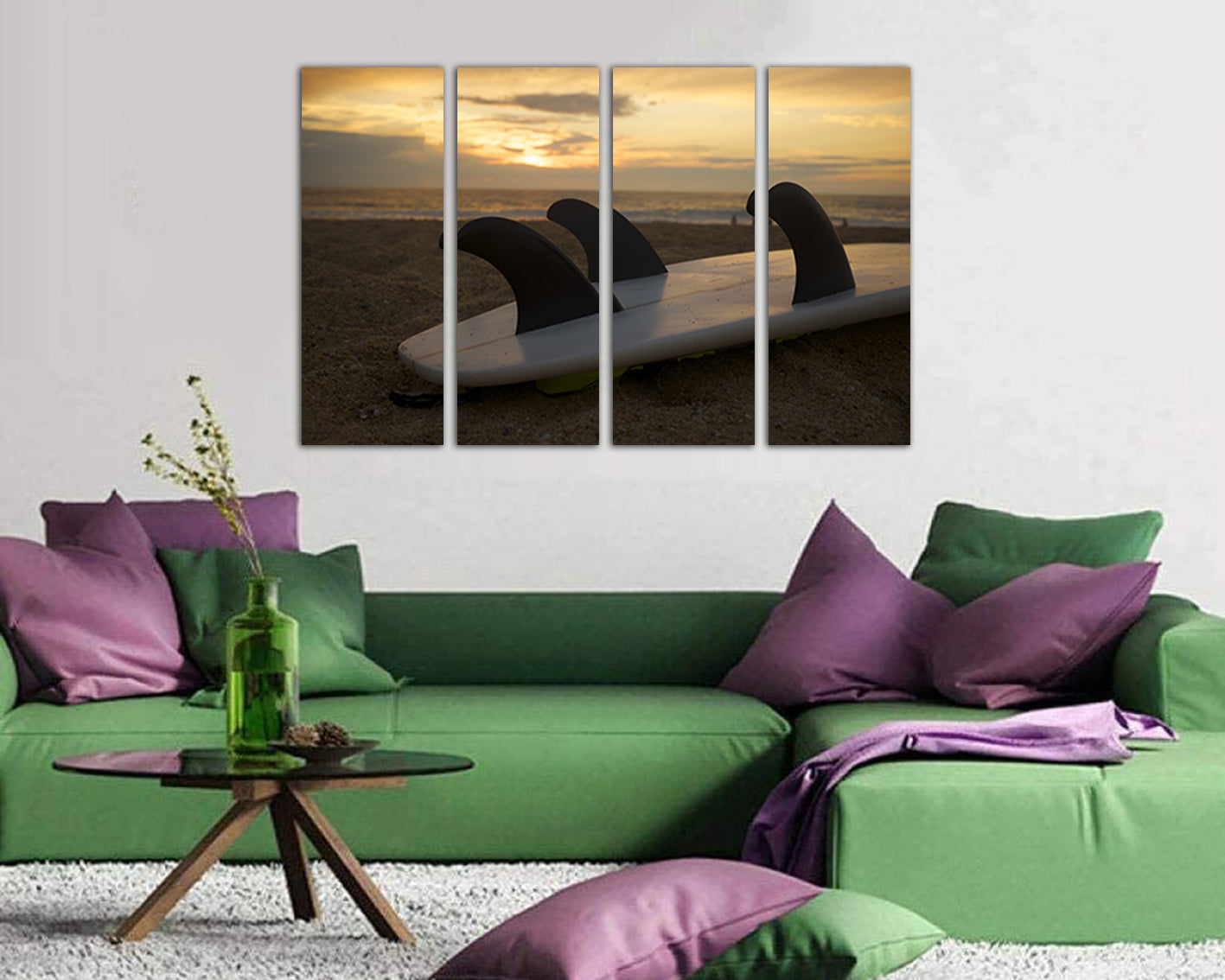 Surfboard Print on canvas Surfing decor Wave wall art sea beach sport