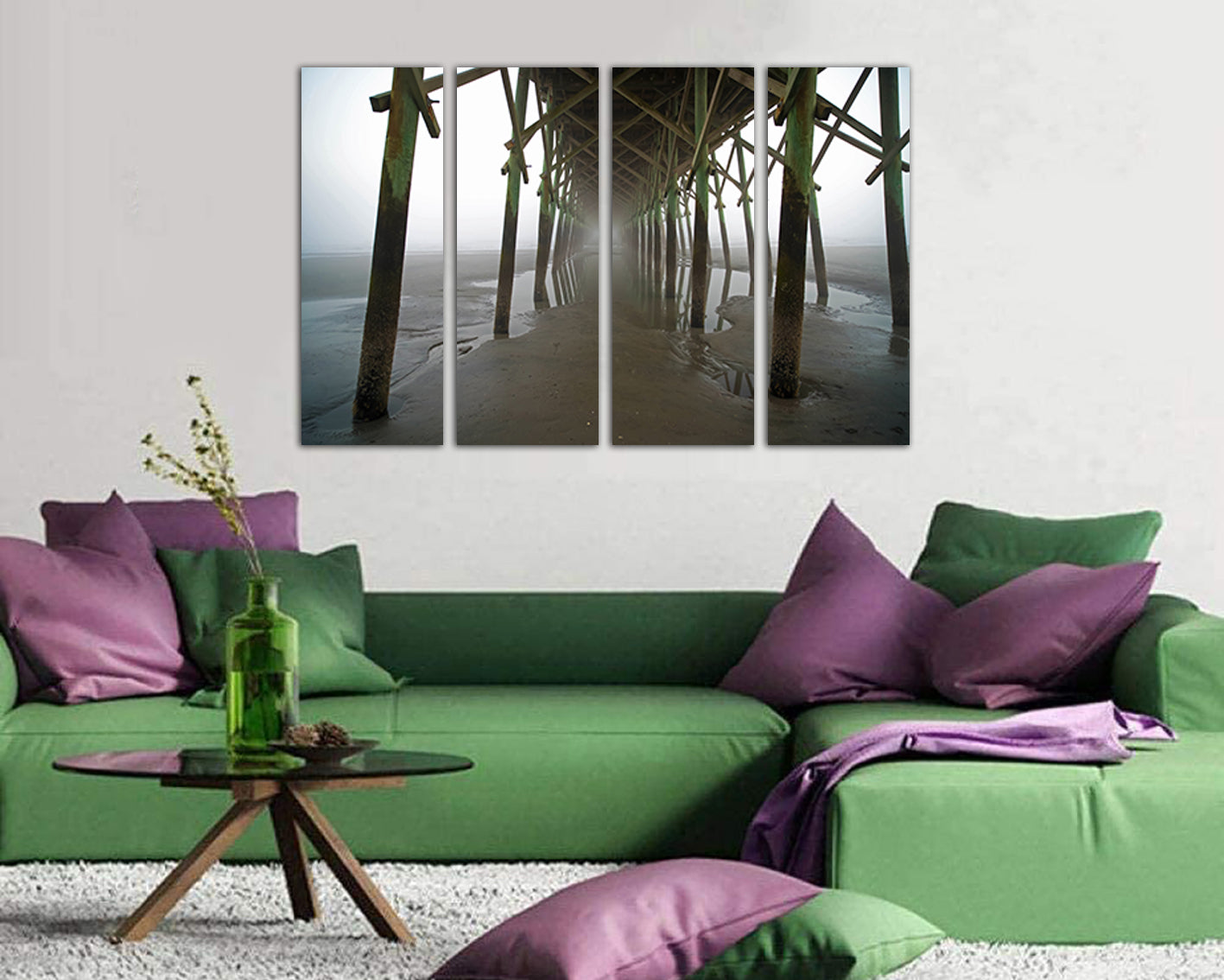 Under the pier Carolina beach canvas Ocean print nature décor Seascape