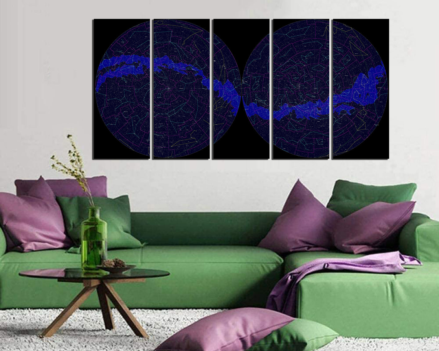 Star Constellation map print on canvas Zodiac wall décor Celestial skies