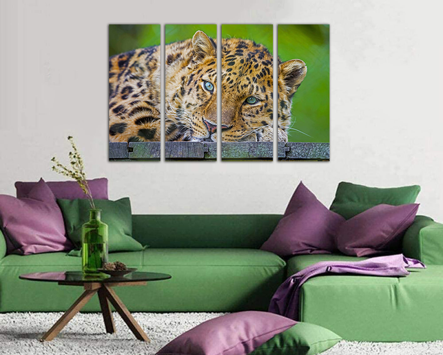 Leopard print on canvas Animals wall décor Wildlife art work